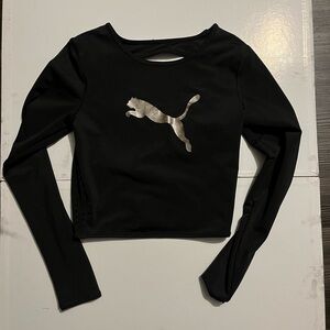 Puma Long Sleeve Cropped Work Out Top